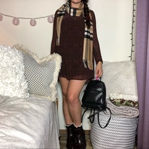 Uo dark maroon dress